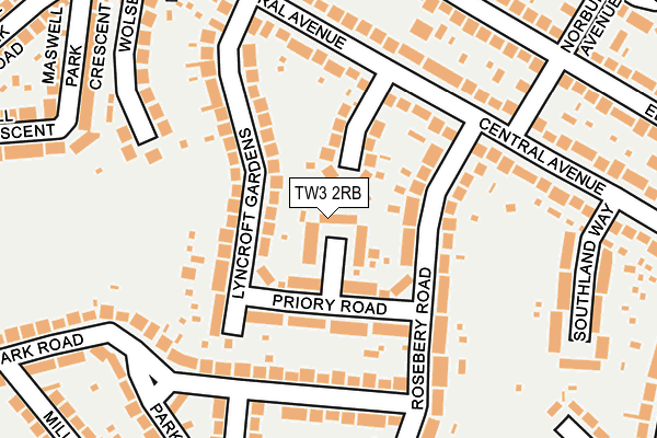 TW3 2RB map - OS OpenMap – Local (Ordnance Survey)