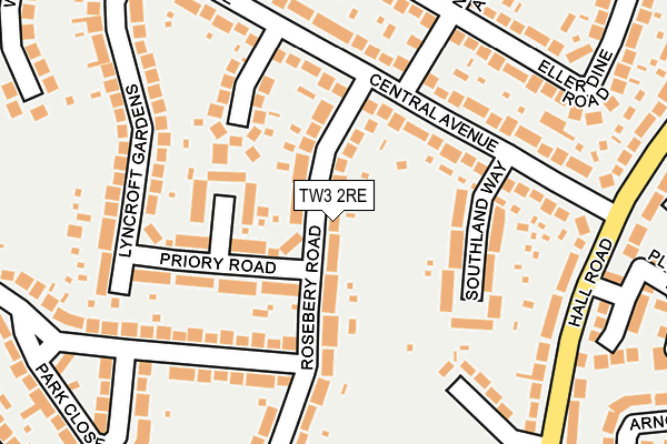 TW3 2RE map - OS OpenMap – Local (Ordnance Survey)