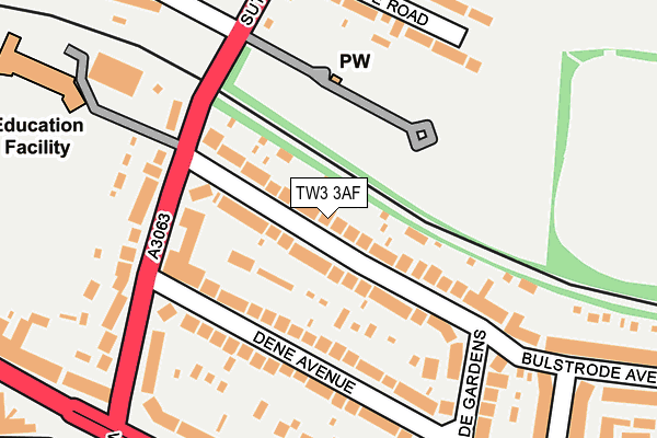 TW3 3AF map - OS OpenMap – Local (Ordnance Survey)
