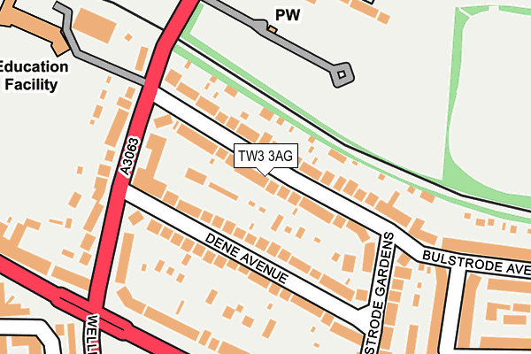 TW3 3AG map - OS OpenMap – Local (Ordnance Survey)