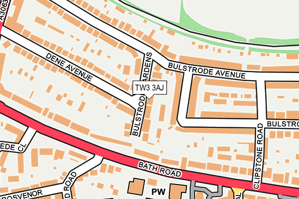 TW3 3AJ map - OS OpenMap – Local (Ordnance Survey)