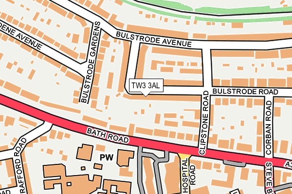 TW3 3AL map - OS OpenMap – Local (Ordnance Survey)