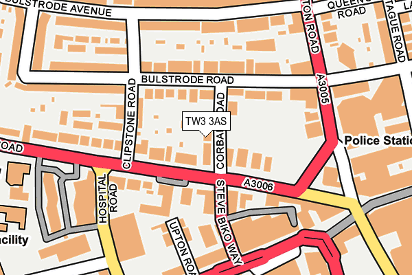 TW3 3AS map - OS OpenMap – Local (Ordnance Survey)