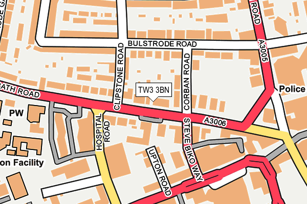 TW3 3BN map - OS OpenMap – Local (Ordnance Survey)