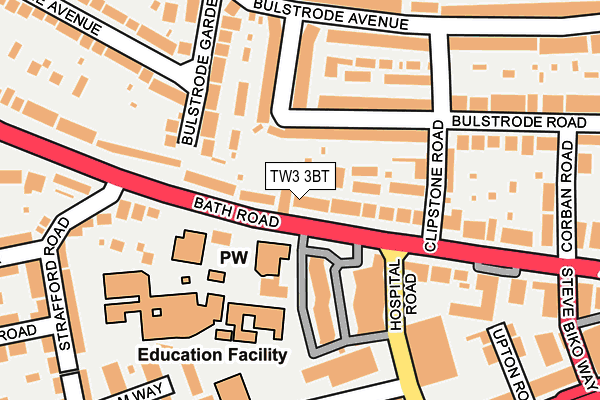 TW3 3BT map - OS OpenMap – Local (Ordnance Survey)