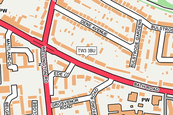 TW3 3BU map - OS OpenMap – Local (Ordnance Survey)