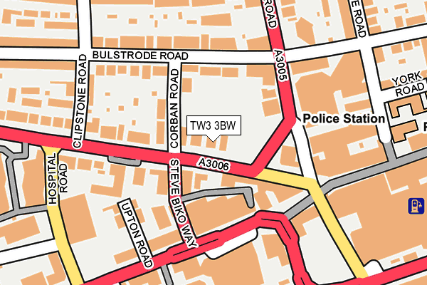 TW3 3BW map - OS OpenMap – Local (Ordnance Survey)