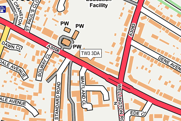 TW3 3DA map - OS OpenMap – Local (Ordnance Survey)