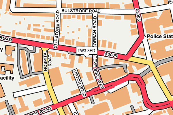 TW3 3ED map - OS OpenMap – Local (Ordnance Survey)