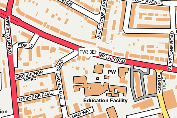 TW3 3EH map - OS OpenMap – Local (Ordnance Survey)