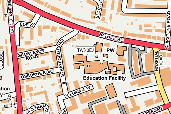TW3 3EJ map - OS OpenMap – Local (Ordnance Survey)