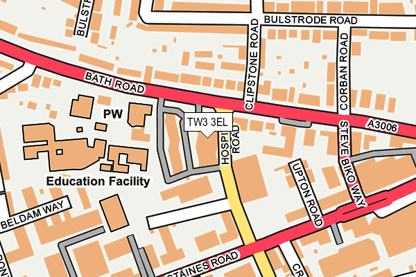 TW3 3EL map - OS OpenMap – Local (Ordnance Survey)
