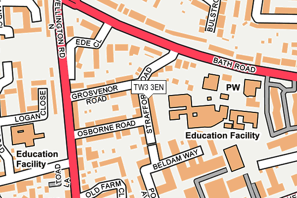 TW3 3EN map - OS OpenMap – Local (Ordnance Survey)