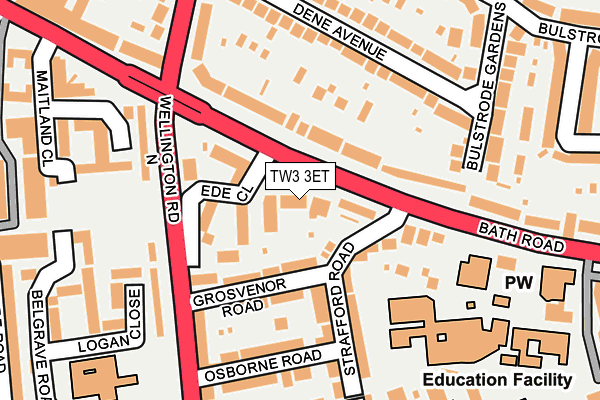 TW3 3ET map - OS OpenMap – Local (Ordnance Survey)