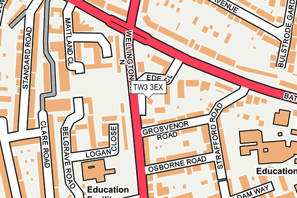 TW3 3EX map - OS OpenMap – Local (Ordnance Survey)
