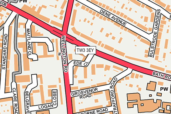 TW3 3EY map - OS OpenMap – Local (Ordnance Survey)