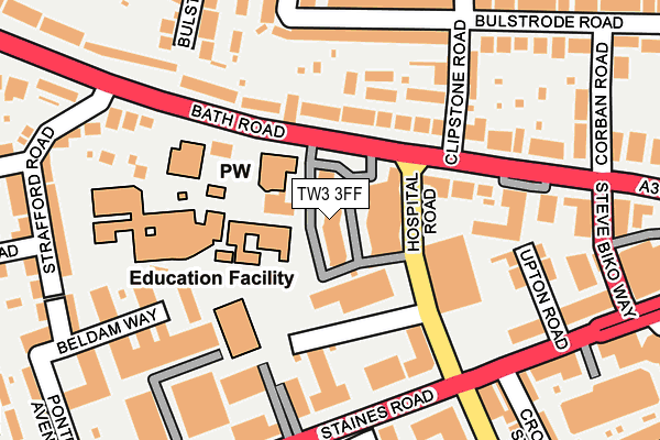 TW3 3FF map - OS OpenMap – Local (Ordnance Survey)