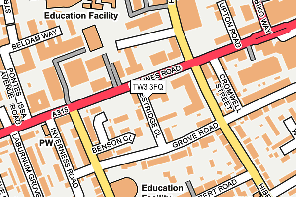 TW3 3FQ map - OS OpenMap – Local (Ordnance Survey)