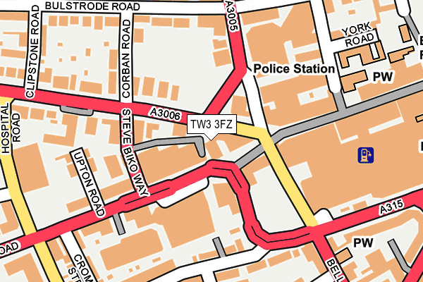 TW3 3FZ map - OS OpenMap – Local (Ordnance Survey)