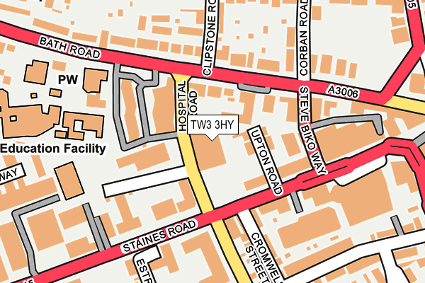 TW3 3HY map - OS OpenMap – Local (Ordnance Survey)