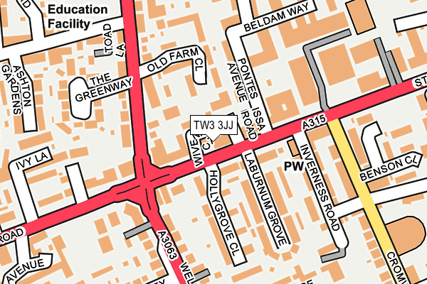 TW3 3JJ map - OS OpenMap – Local (Ordnance Survey)
