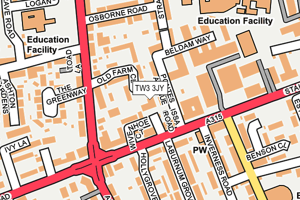 TW3 3JY map - OS OpenMap – Local (Ordnance Survey)