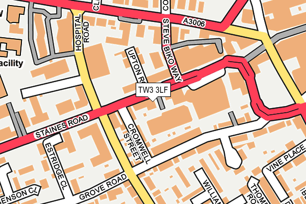 TW3 3LF map - OS OpenMap – Local (Ordnance Survey)