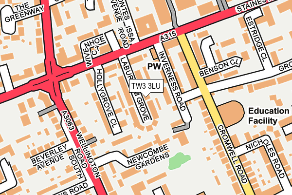 TW3 3LU map - OS OpenMap – Local (Ordnance Survey)