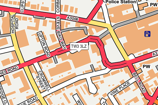 TW3 3LZ map - OS OpenMap – Local (Ordnance Survey)