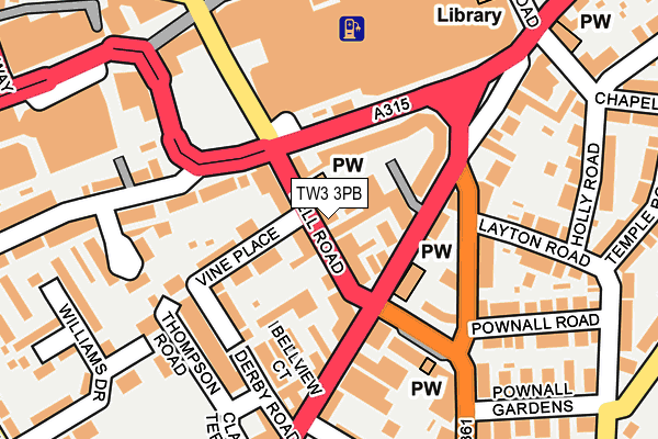 TW3 3PB map - OS OpenMap – Local (Ordnance Survey)