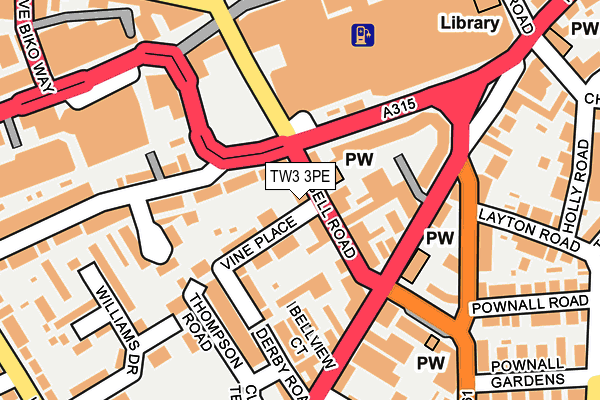 TW3 3PE map - OS OpenMap – Local (Ordnance Survey)