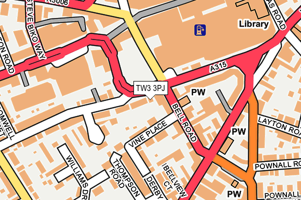 TW3 3PJ map - OS OpenMap – Local (Ordnance Survey)