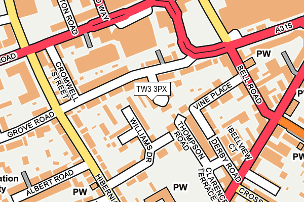 TW3 3PX map - OS OpenMap – Local (Ordnance Survey)