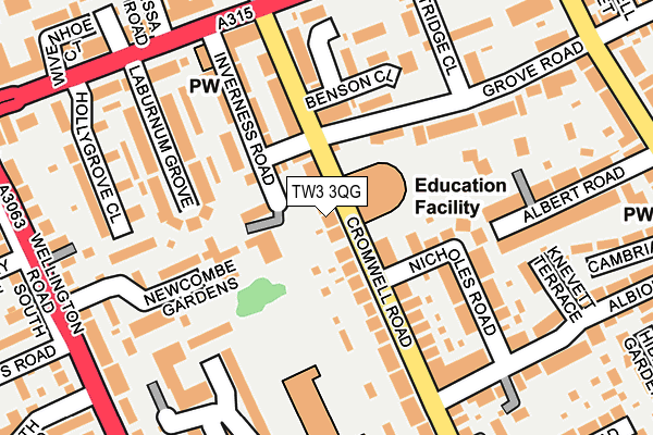 TW3 3QG map - OS OpenMap – Local (Ordnance Survey)
