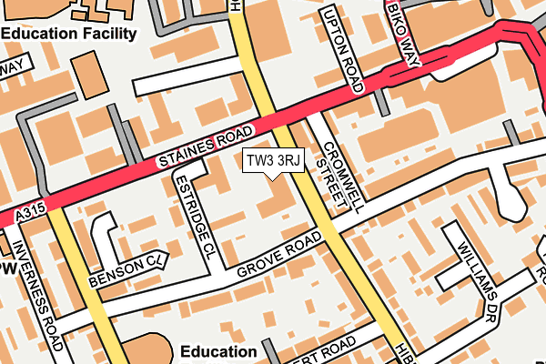 TW3 3RJ map - OS OpenMap – Local (Ordnance Survey)