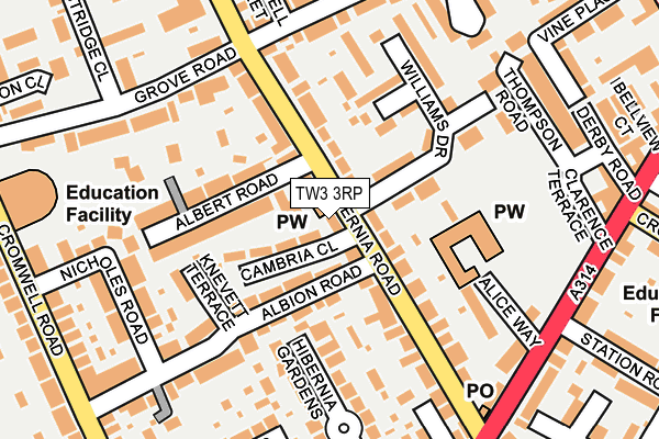 TW3 3RP map - OS OpenMap – Local (Ordnance Survey)