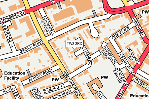 TW3 3RX map - OS OpenMap – Local (Ordnance Survey)