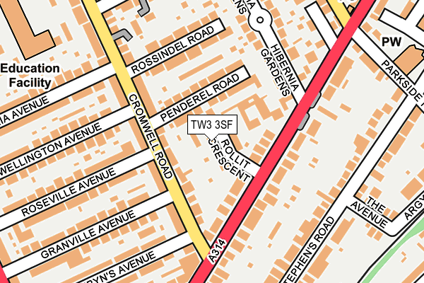 TW3 3SF map - OS OpenMap – Local (Ordnance Survey)