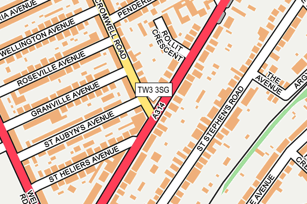 TW3 3SG map - OS OpenMap – Local (Ordnance Survey)