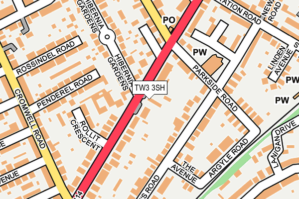 TW3 3SH map - OS OpenMap – Local (Ordnance Survey)
