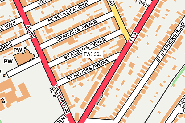 TW3 3SJ map - OS OpenMap – Local (Ordnance Survey)