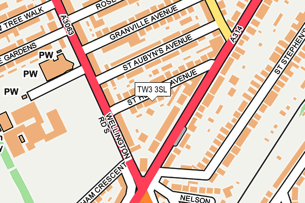 TW3 3SL map - OS OpenMap – Local (Ordnance Survey)