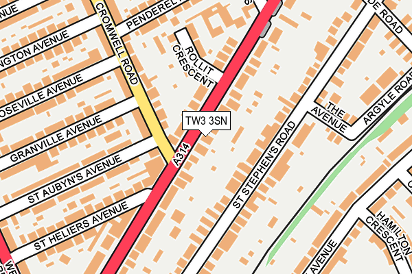 TW3 3SN map - OS OpenMap – Local (Ordnance Survey)