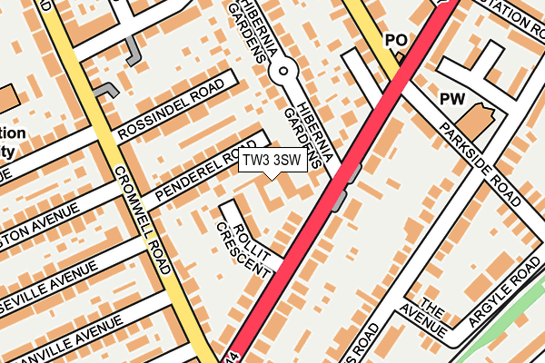 TW3 3SW map - OS OpenMap – Local (Ordnance Survey)