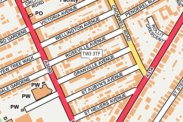 TW3 3TF map - OS OpenMap – Local (Ordnance Survey)