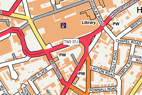 TW3 3TJ map - OS OpenMap – Local (Ordnance Survey)