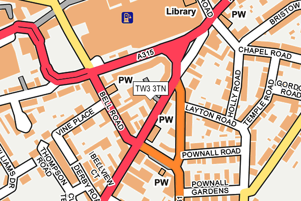 TW3 3TN map - OS OpenMap – Local (Ordnance Survey)