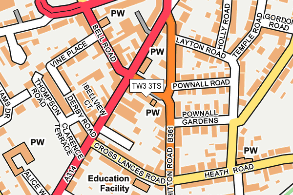 TW3 3TS map - OS OpenMap – Local (Ordnance Survey)