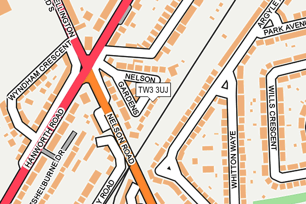 TW3 3UJ map - OS OpenMap – Local (Ordnance Survey)