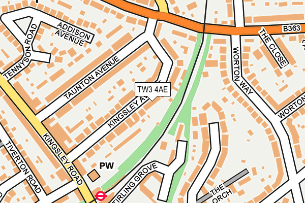 TW3 4AE map - OS OpenMap – Local (Ordnance Survey)